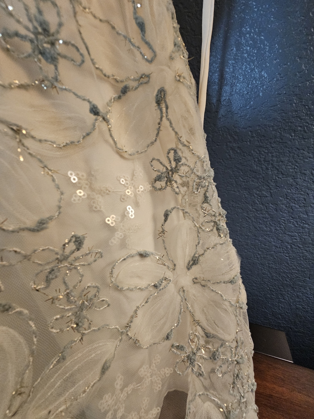 Floral Lace Spaghetti Strap Slip Dress - Ivory - Picture 7 of 13